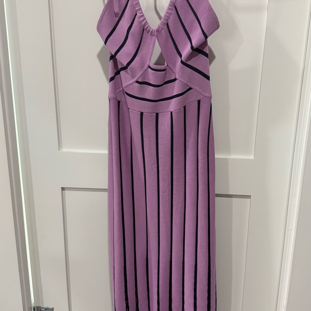 Ramy Brook- FRIDA FRINGE KNIT MIDI DRESS.  Size Medium - Picture 3 of 9